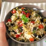 insalata di riso con verdure saltate