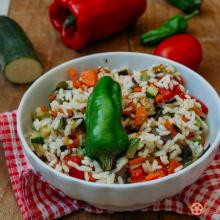 insalata di riso alle verdure