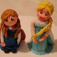Elsa E Anna di Frozen in pasta di zucchero