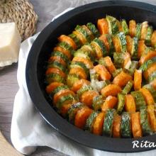 teglia di carote e zucchine al parmigiano
