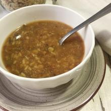 zuppa di amaranto, riso e legumi