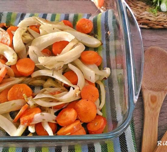 finocchi e carote al forno