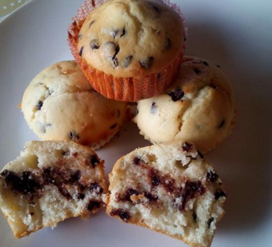 muffin con gocce di cioccolato fondente