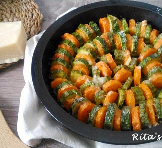 teglia di carote e zucchine al parmigiano