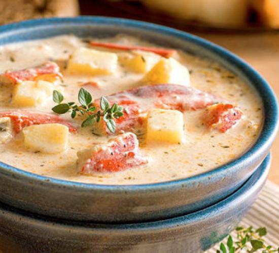 zuppa di astice e patate